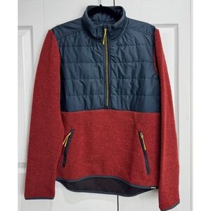 NWT Prana IncrediWool 1/2 Zip Pullover Sweater Men's XL Red/Blue Long Sleeve